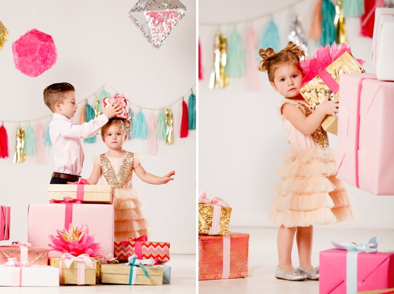 Confetti Glitter Holiday Family Photo Shoot