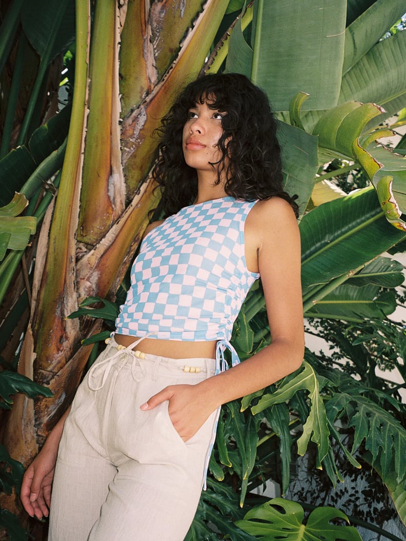 Soft-Girl-Aesthetic Outfits: Emma Mulholland On Holiday Mesh Tank Top