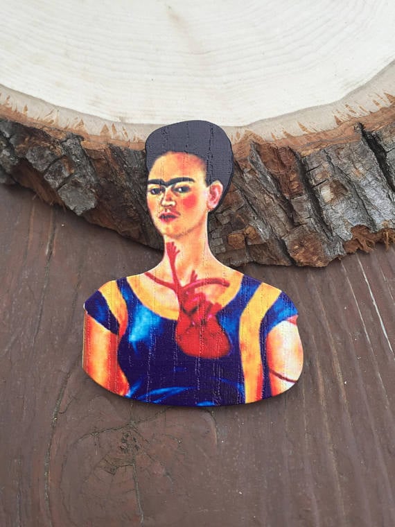 Frida Kahlo Wood Pin
