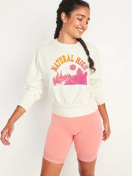 Old Navy Loose Crew-Neck Cropped Sweatshirt