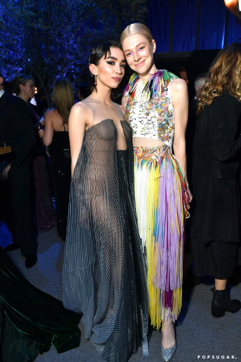 Rowan Blanchard and Hunter Schafer at the Vanity Fair Oscars Party