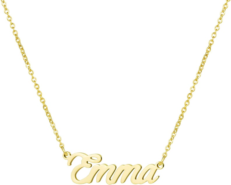 Awegift Personalized 18K Gold Name Necklace