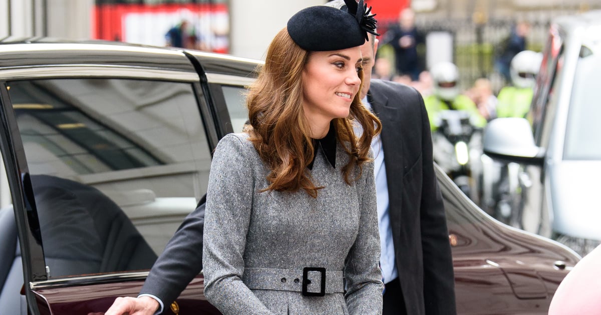 Kate Middleton Grey Coat Dress March 2019 | POPSUGAR Fashion UK