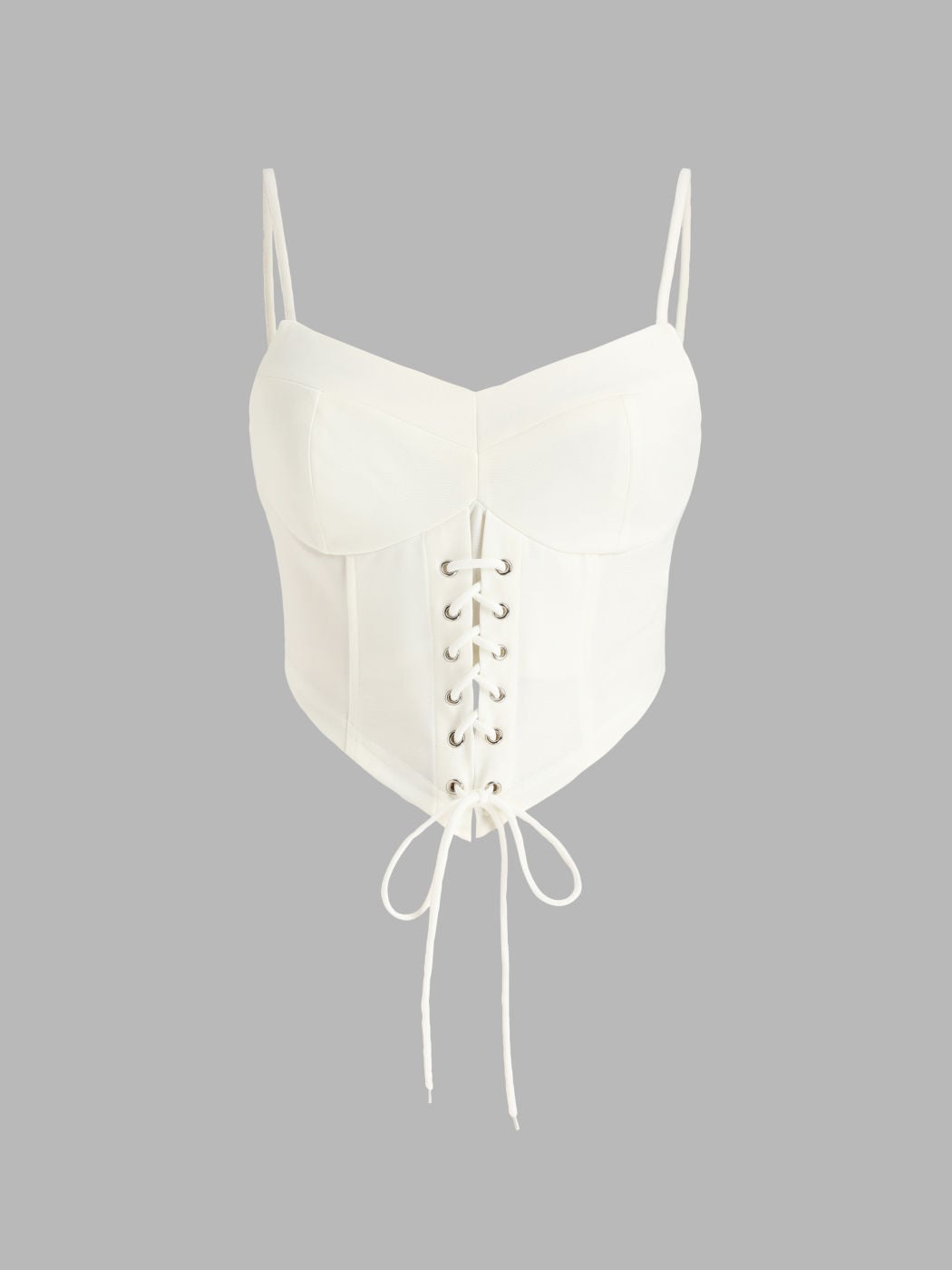 White Lace-Up Corset - Spencer's