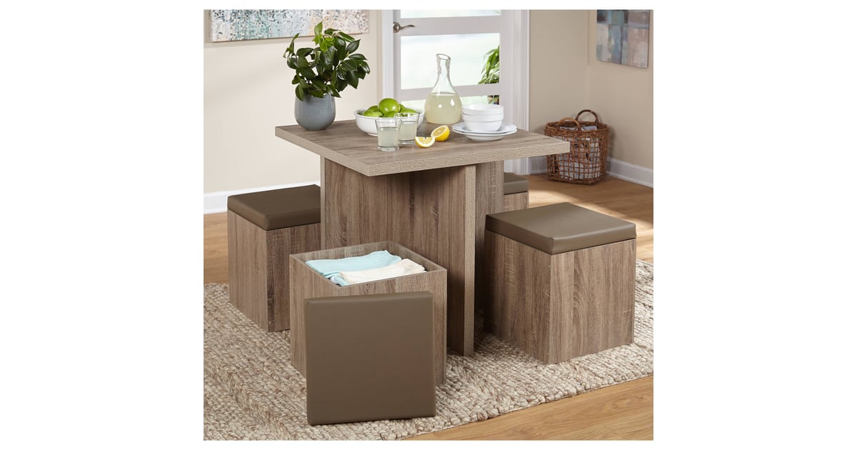 5Piece Baxter Dining Set With Storage Ottoman Best Furniture Sets