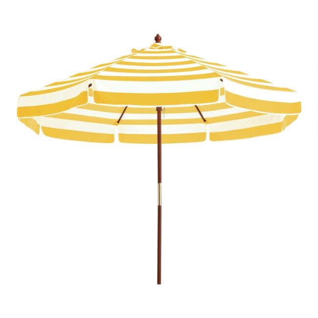 Yellow and White Scalloped Replacement Umbrella Canopy