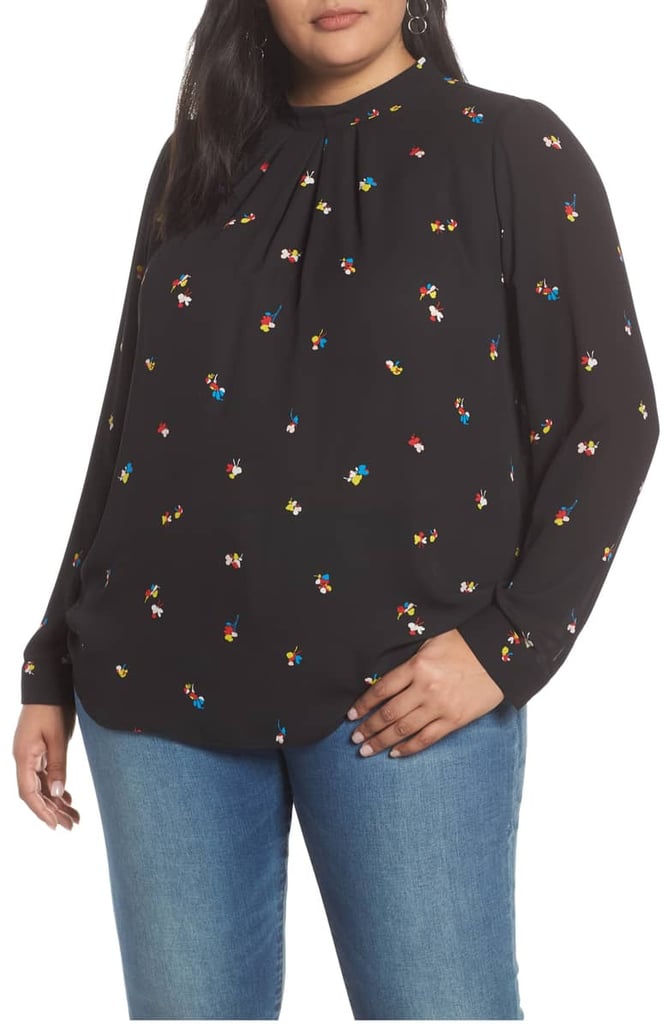 Halogen Pleat Neck Blouse