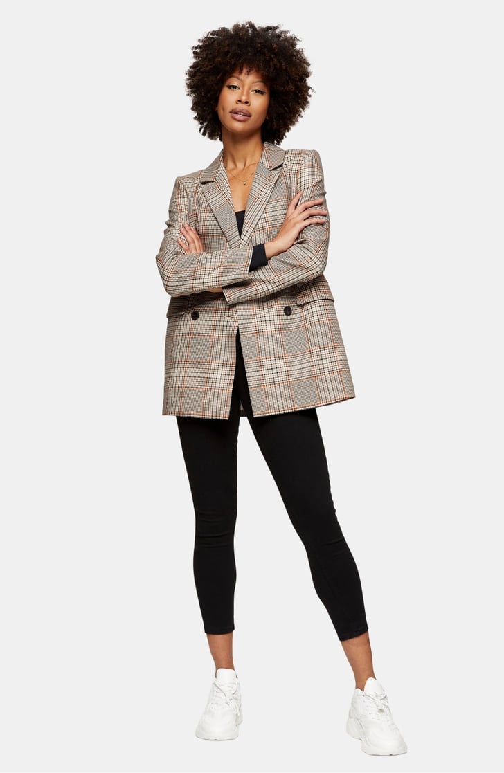 Double breasted plaid blazer topshop Clearance