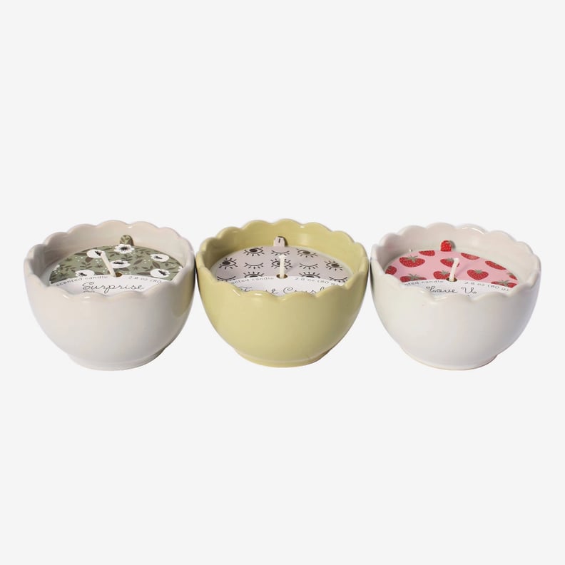 3ct Ceramic Scalloped Edge Candles