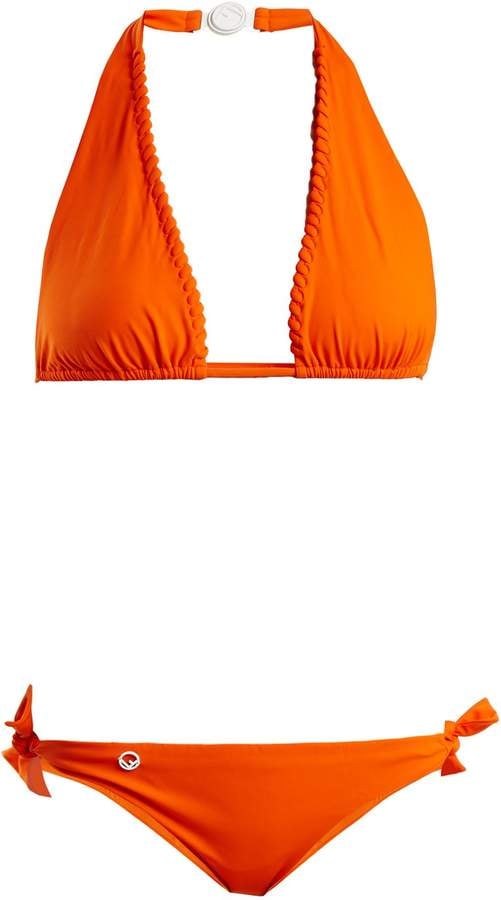 Fendi Lace-Up Halterneck Tie-Side Bikini Set