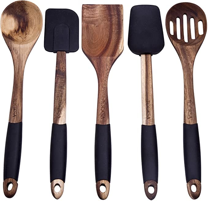 Tooksa Premium 5 Piece Acacia Utensil Set