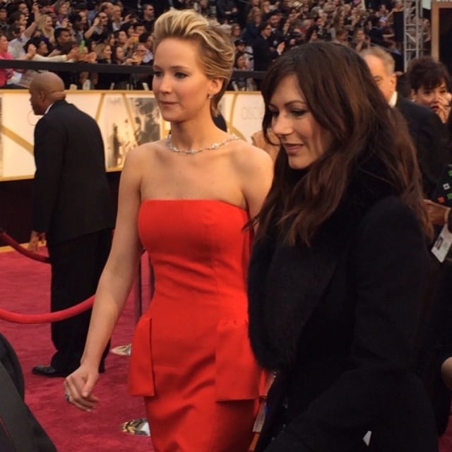 We spotted Jennifer Lawrence in her vibrant red gown!