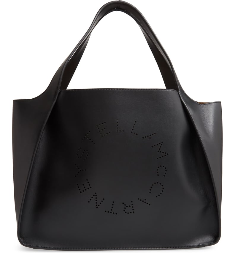 Best Vegan Leather Tote: Stella McCartney Perforated Logo Faux Leather Tote