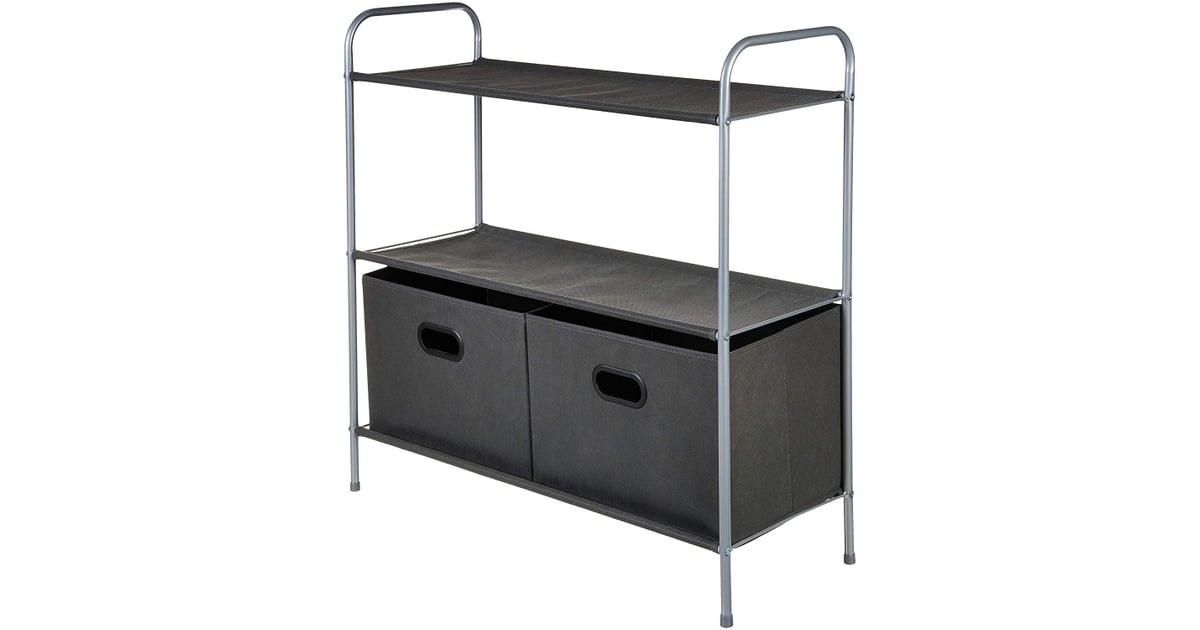AmazonBasics Closet Storage Organiser With Bins and Shelving Chic