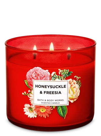 Bath and Body Works Honeysuckle & Freesia 3-Wick Candle