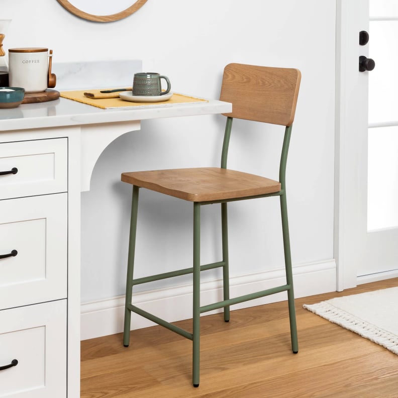 Wood and Steel Counter Stool