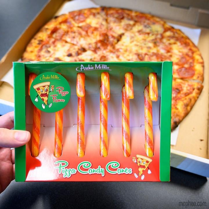 Archie McPhee Pizza Candy Canes