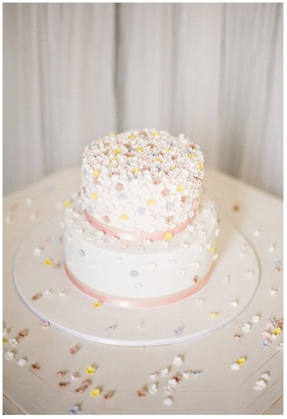Count this cake sprinkled with edible flowers as one of the prettiest we've ever seen.