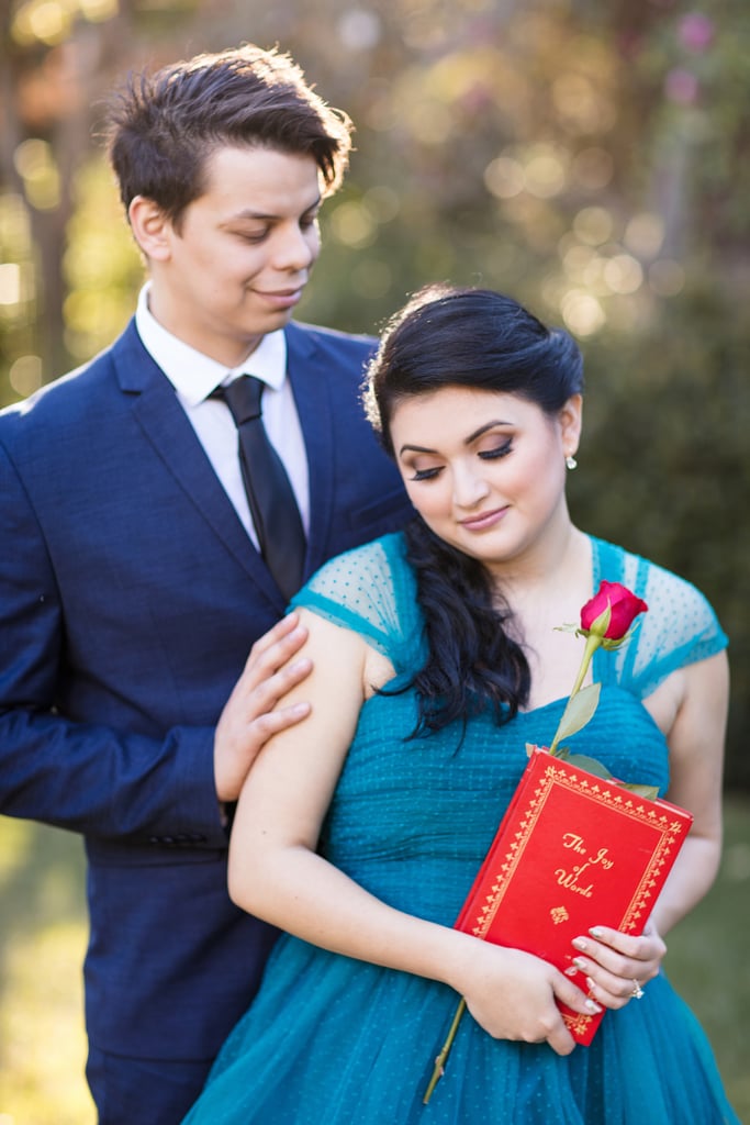 Beauty and the Beast-Themed Engagement Shoot
