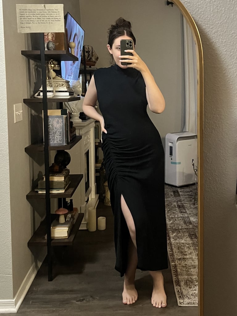 Daily Practice by Anthropologie Mock-Neck Ruched Midi Dress