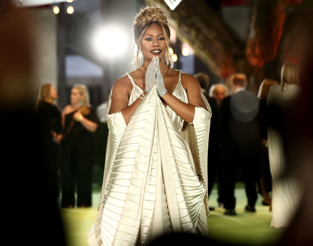 Laverne Cox Wears Silver Pleated Gown to Academy Museum Gala