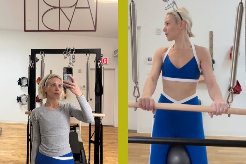 TERA Pilates review selfie image and another on the reformer.