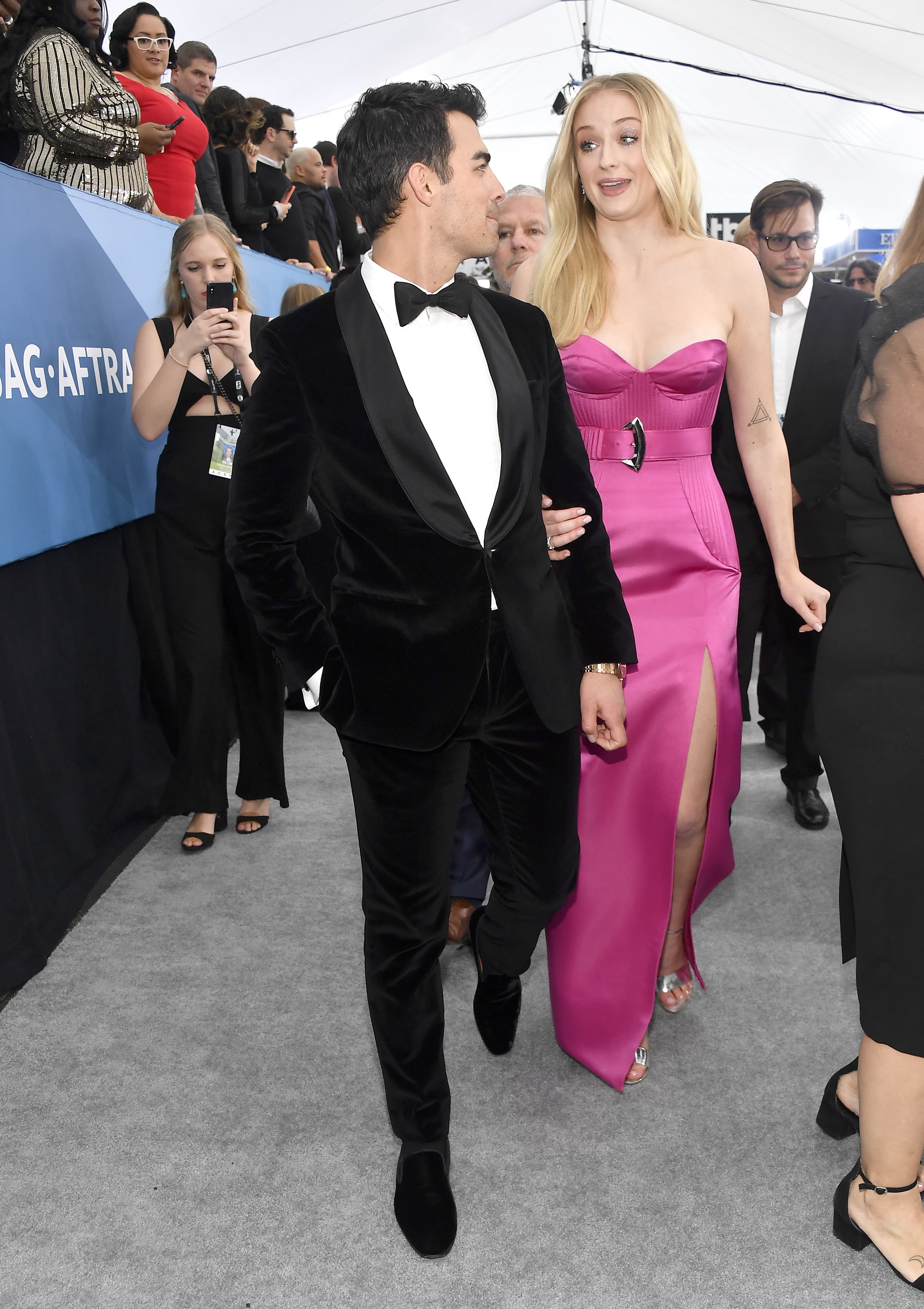 Sophie Turner rocks a fabulous fuchsia gown at the 2020 SAG Awards with  husband Joe Jonas