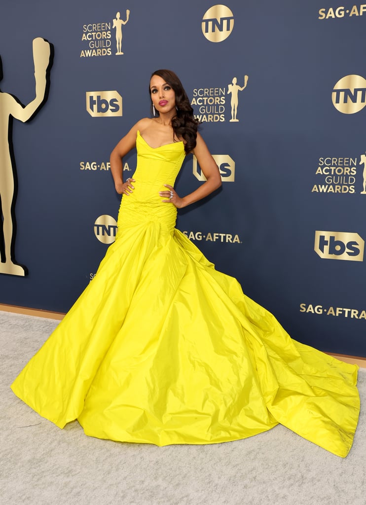 Kerry Washington's Yellow Celia Kritharioti Dress at SAGs