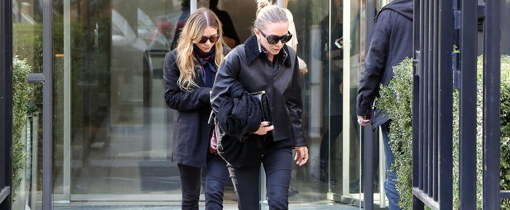 Mary-Kate and Ashley Olsen Wearing Black in Paris