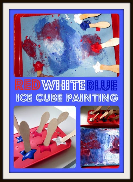 Patriotic Ice Cube Painting