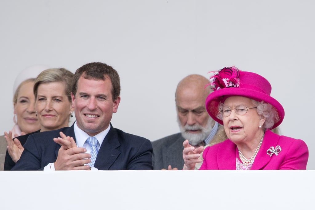 Peter Phillips celebrated the queen's 90th birthday with her.