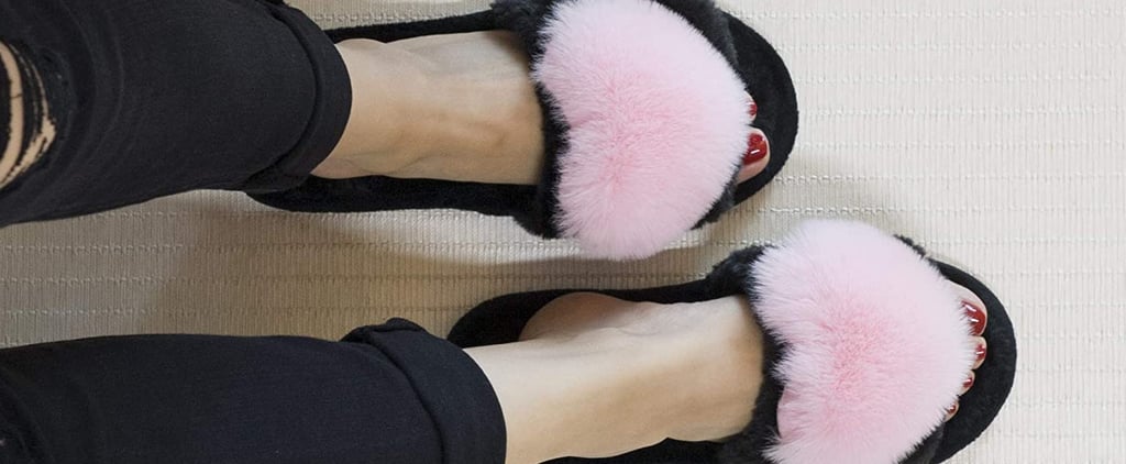 Amazon Heart-Shaped Fuzzy Slippers