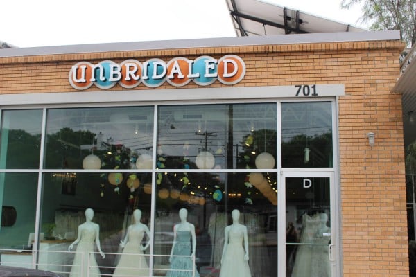 Junebug: When should you start your wedding dress search?
Unbridaled:  About a year in advance. Six to eight months is ideal. Brides usually make two to three visits before saying yes to the dress!
***Junebug Tip: I ordered my dress in February (FEBRUARY) and it won’t be in Austin until July. You don’t want to be in a time crunch and miss out on ordering your dream dress, so be sure to tackle your dress early on in the wedding planning process!