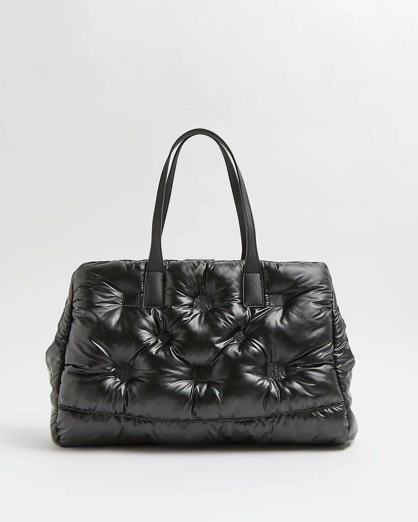 River Island Black Embossed Quilted Shopper Bag