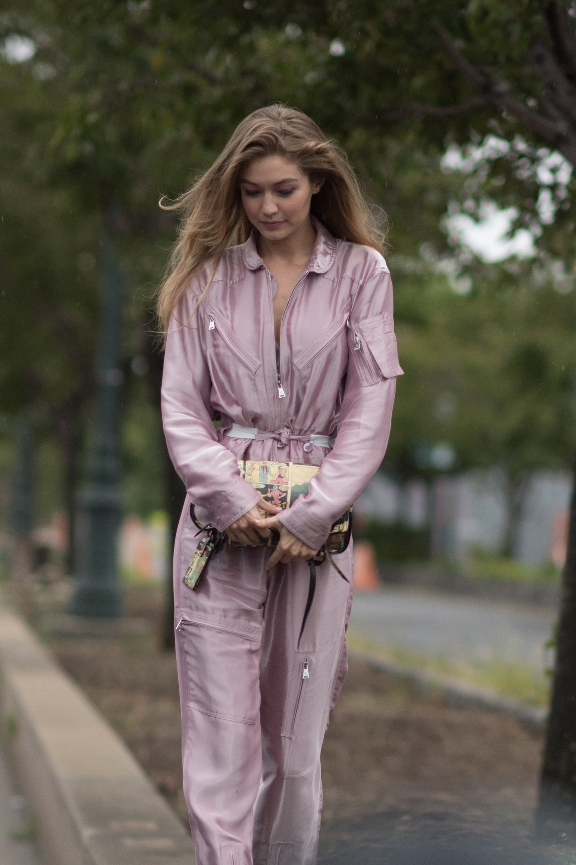 Gigi Hadid Pink Ralph Lauren Jumpsuit 