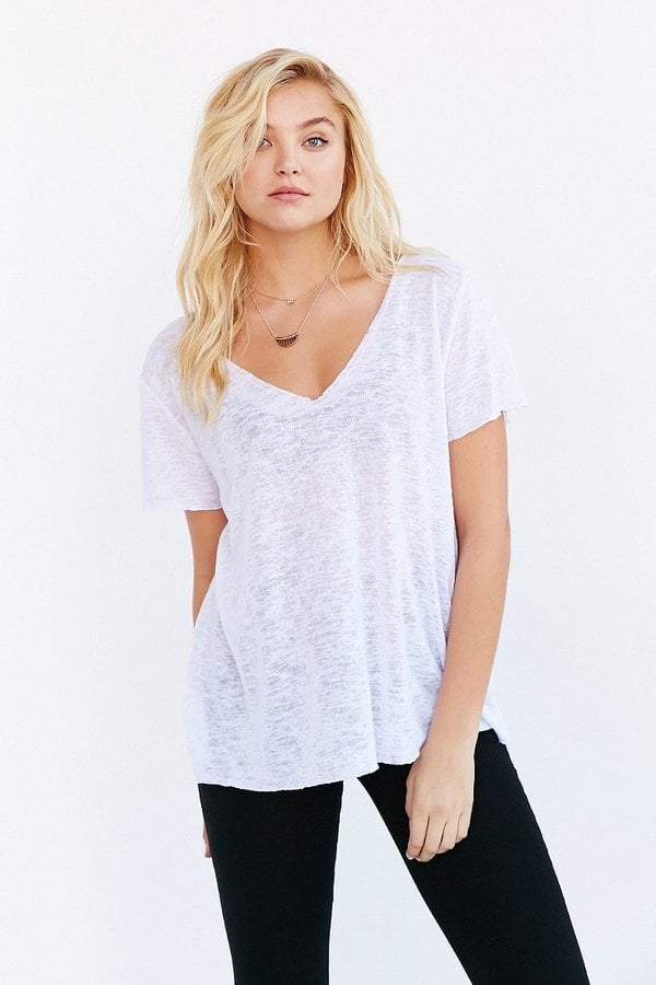Tee Party Project Social T Textured-Knit V-Neck Tee ($34)