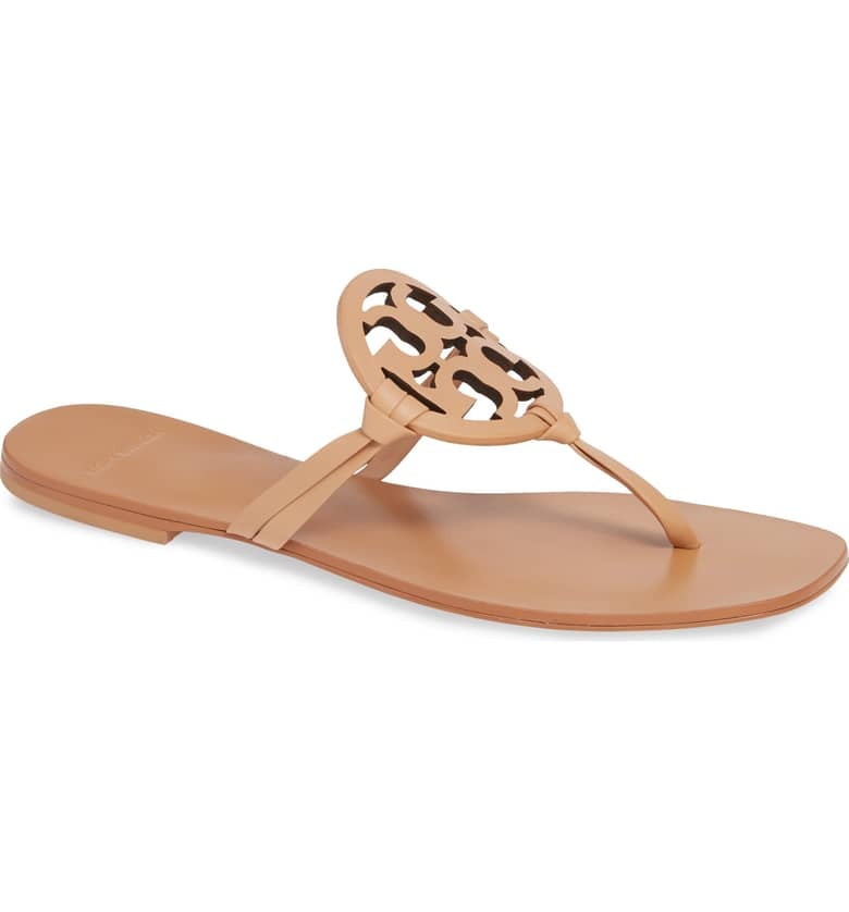 Tory Burch Miller Square-Toe Thong Sandals