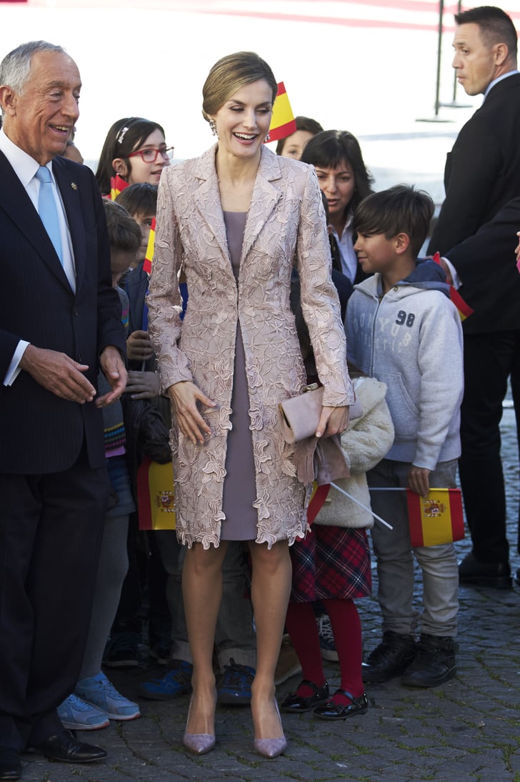 Queen Letizia's Lace Coat | Queen Letizia's Lavender Lace Coat November ...