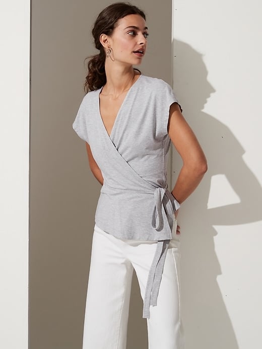 Banana Republic Threadsoft Belted Wrap Top