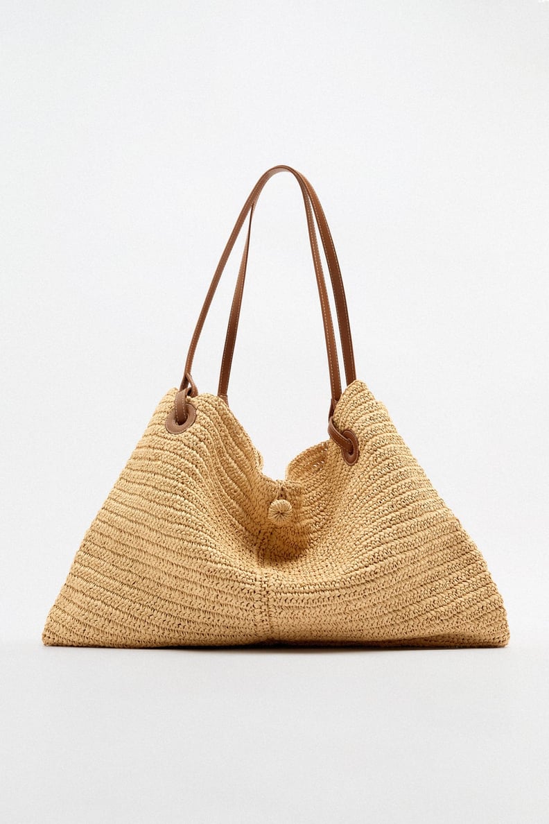 A Straw Bag: Zara Woven Shopping Bag