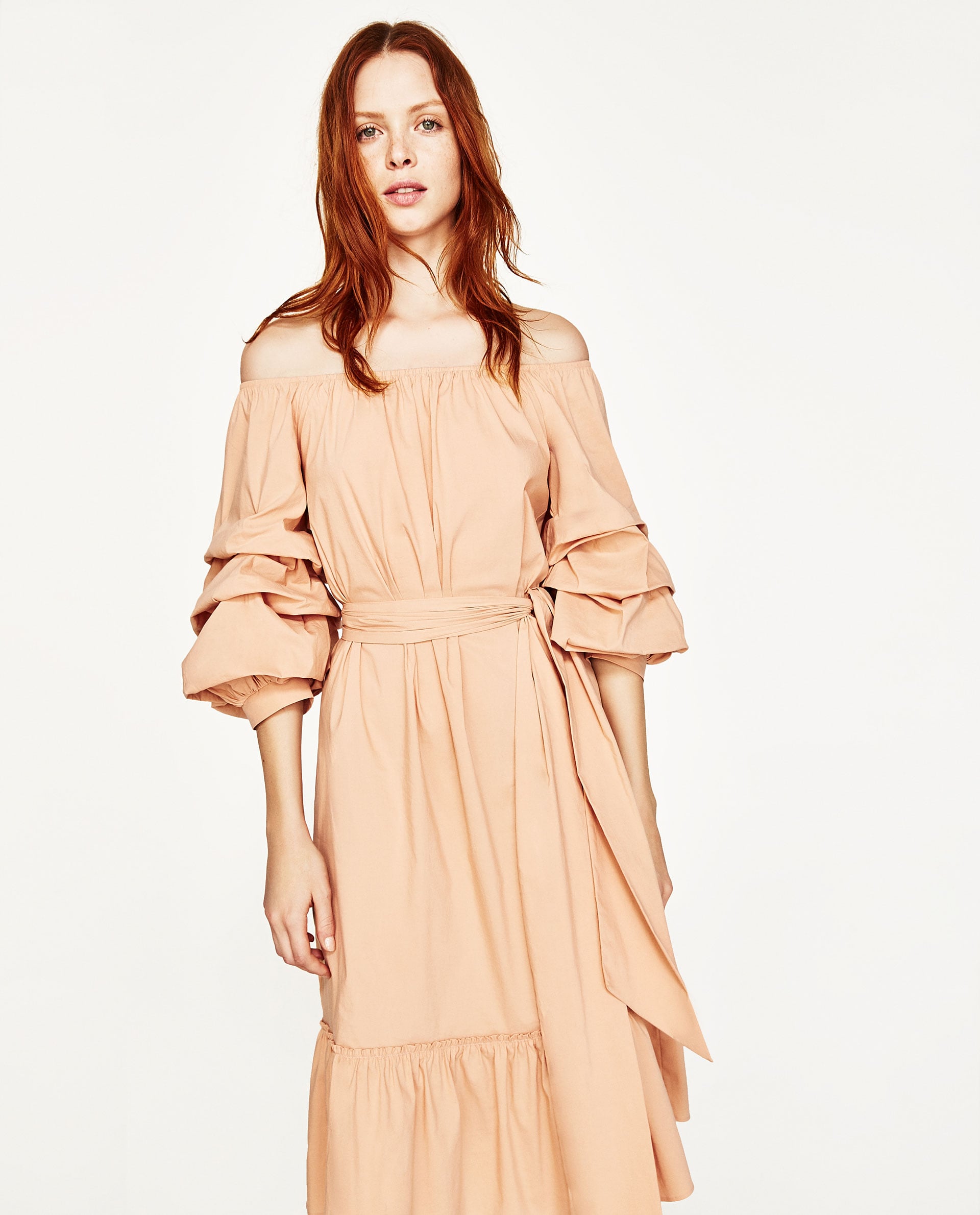 zara off shoulder poplin dress Best Vacation Pieces at Zara