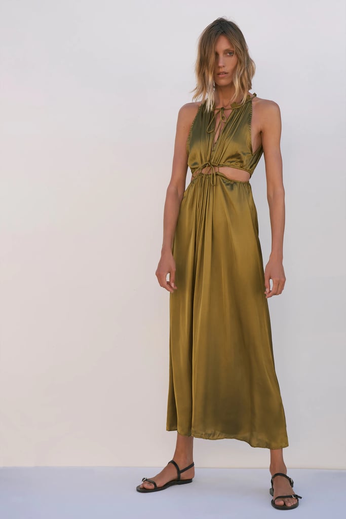 Zara Satin Effect Cutout Dress
