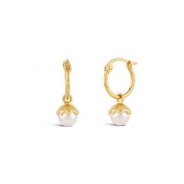 Dinny Hall Gem Drop Freshwater Pearl Hoop Earring