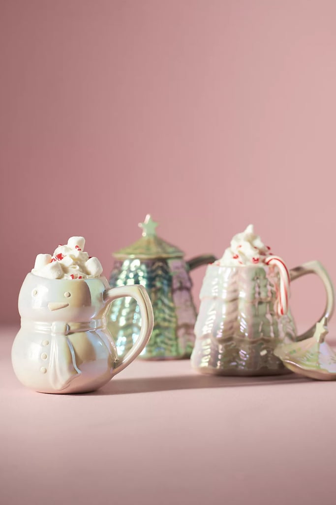 Anthropologie's Iridescent Snowman Mug
