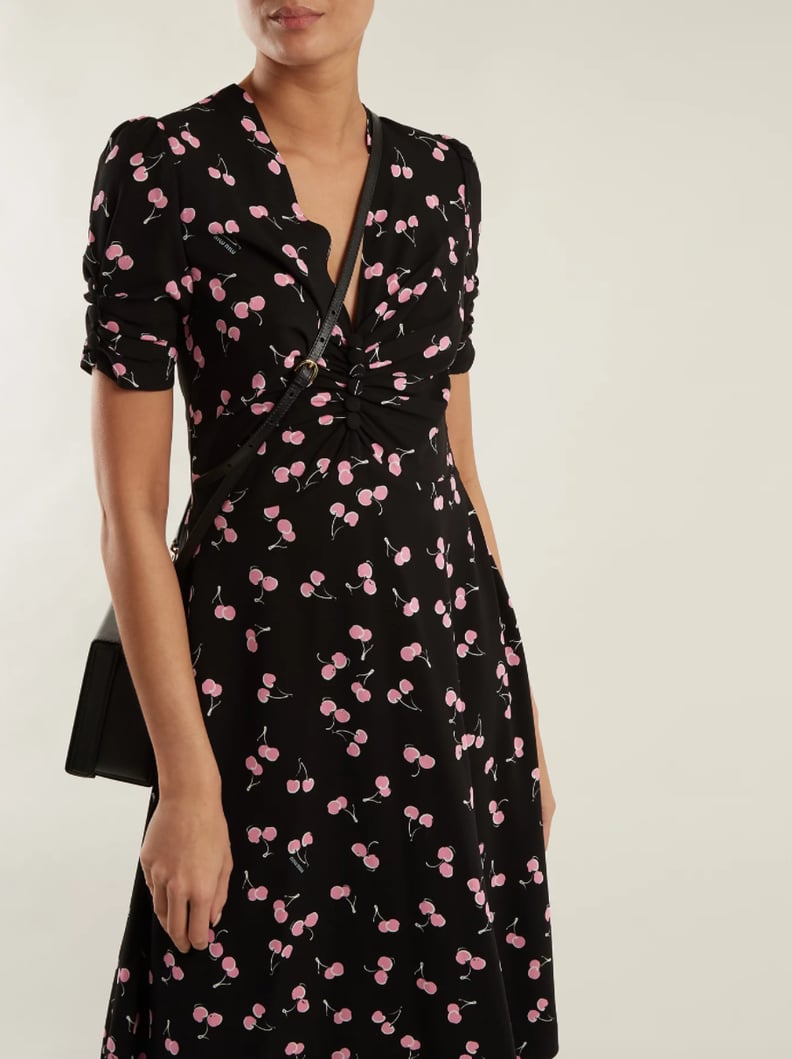 Miu Miu Cherry-Print Chiffon Dress