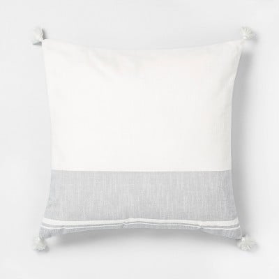 Hearth & Hand with Magnolia Colour Blocked Stripe Tassel Throw Pillow