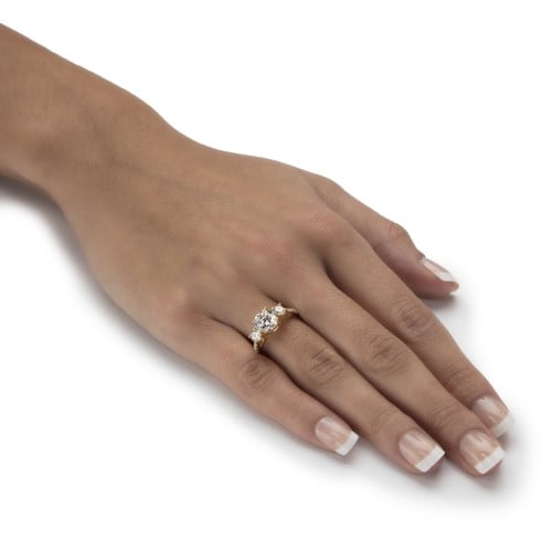PalmBeach Jewellery Round Cubic Zirconia 3-Stone Engagement Ring