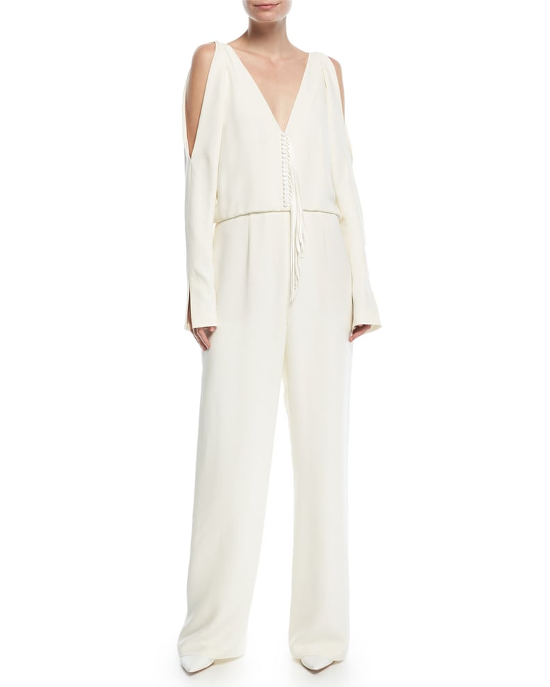 Alexander Wang Cold-Shoulder Fringe Jumpsuit