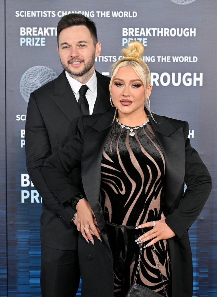 Christina Aguilera Wears Sheer Zebra-Print Versace Catsuit