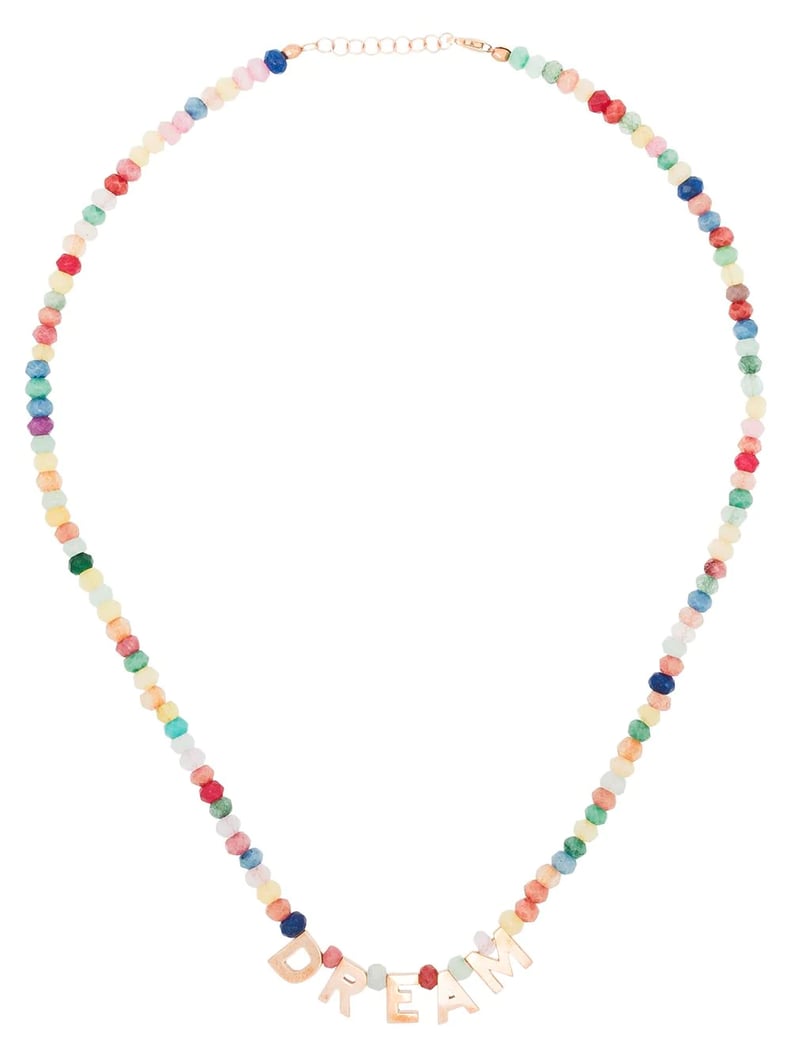 Roxanne Assoulin First 14kt Rose Gold Jade Letter Charm Necklace
